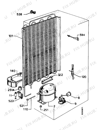 Взрыв-схема холодильника Zanussi ZFC2403 - Схема узла Cooling system 017